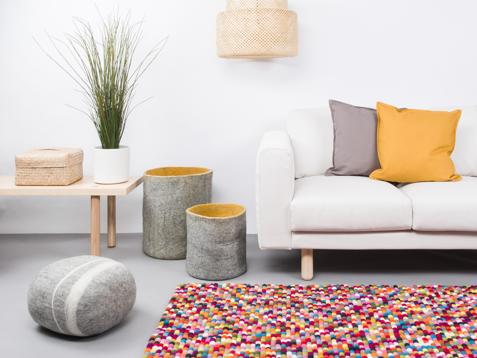 Boules de feutre Tapis 120x170 cm myfelt