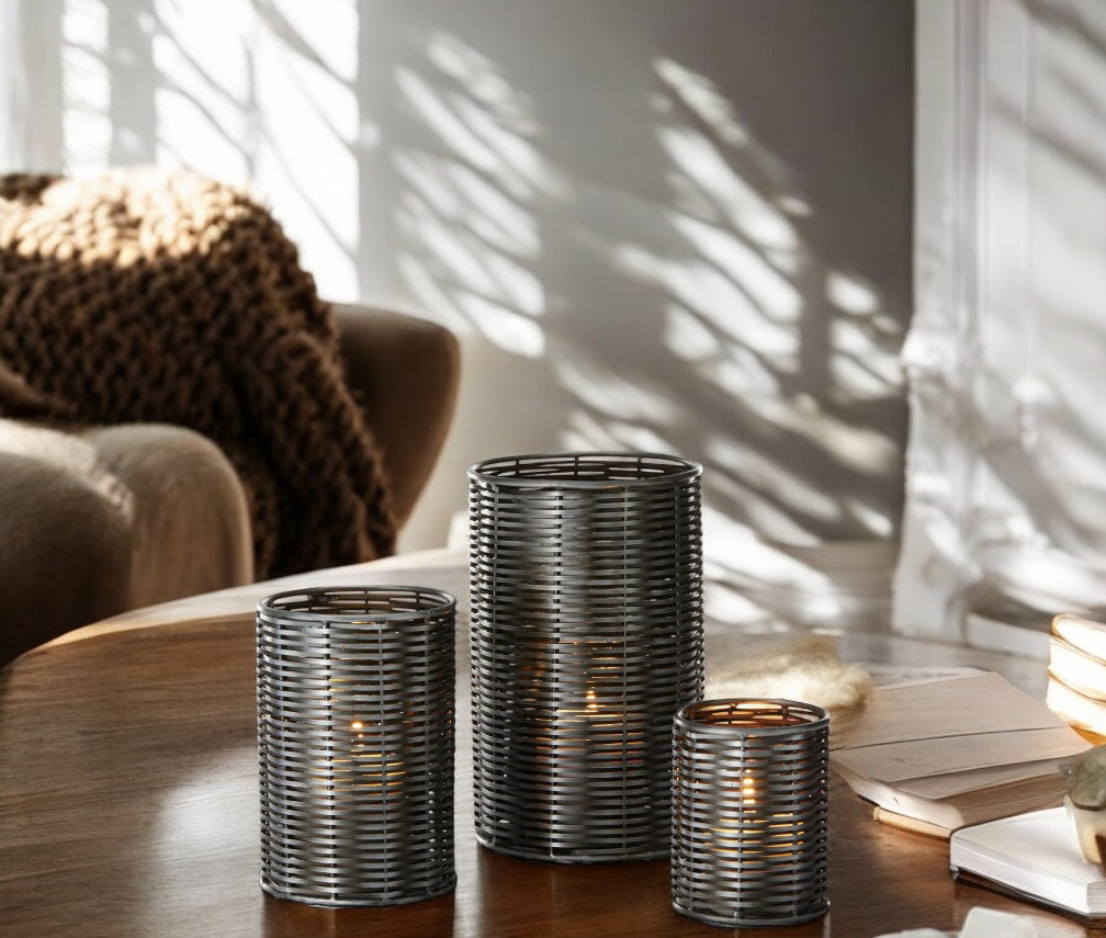 SALA Windlicht 3er Set von Philippi, dekorative Metall Laternen für stimmungsvolles Licht.