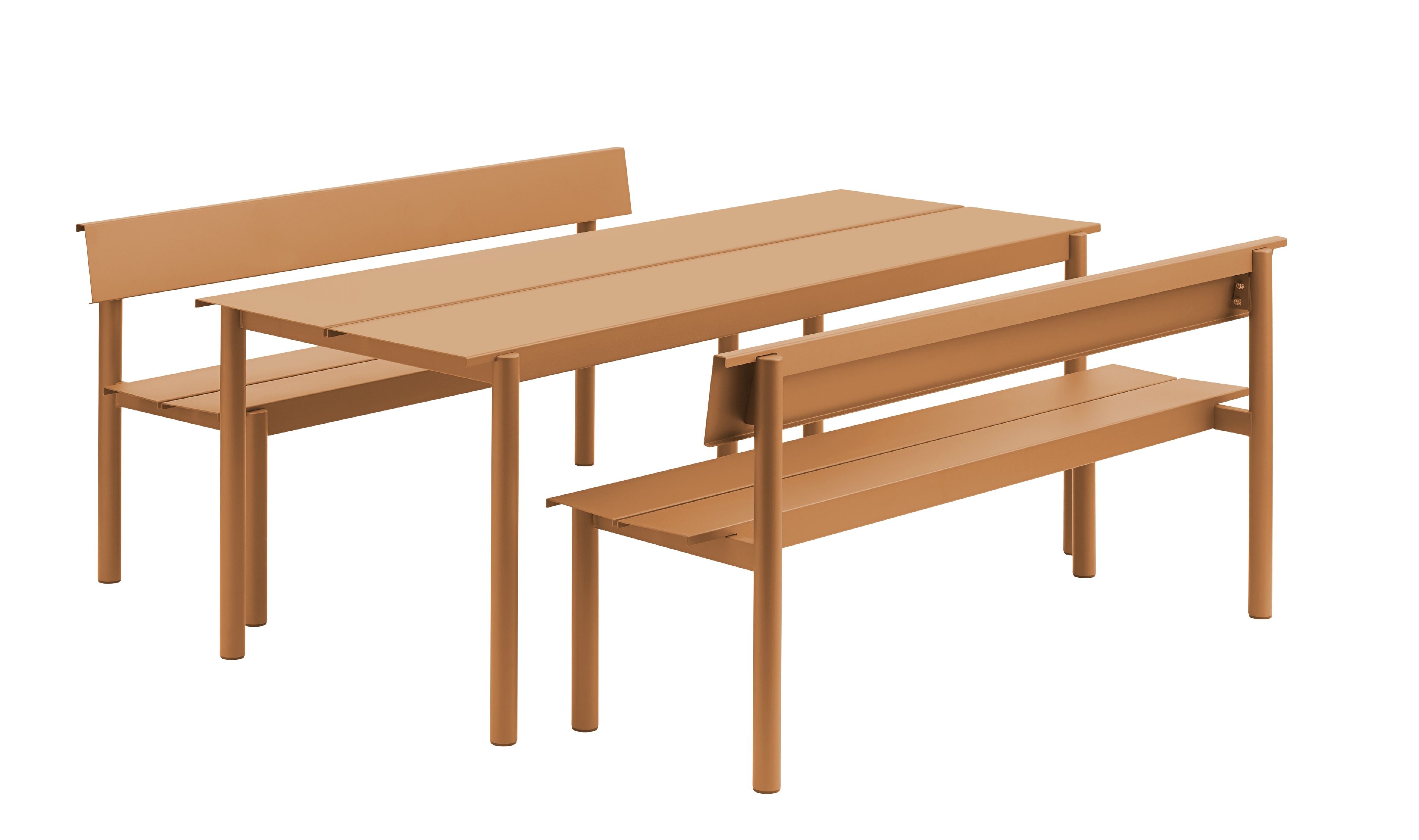 Linear Steel Bench Banc d'extérieur avec dossier 170x34 cm Muuto