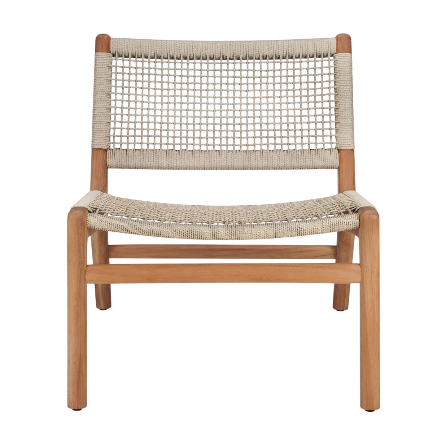 Jack Woven Fauteuil Lounge Extérieur Teck Cordon Beige Ethnicraft