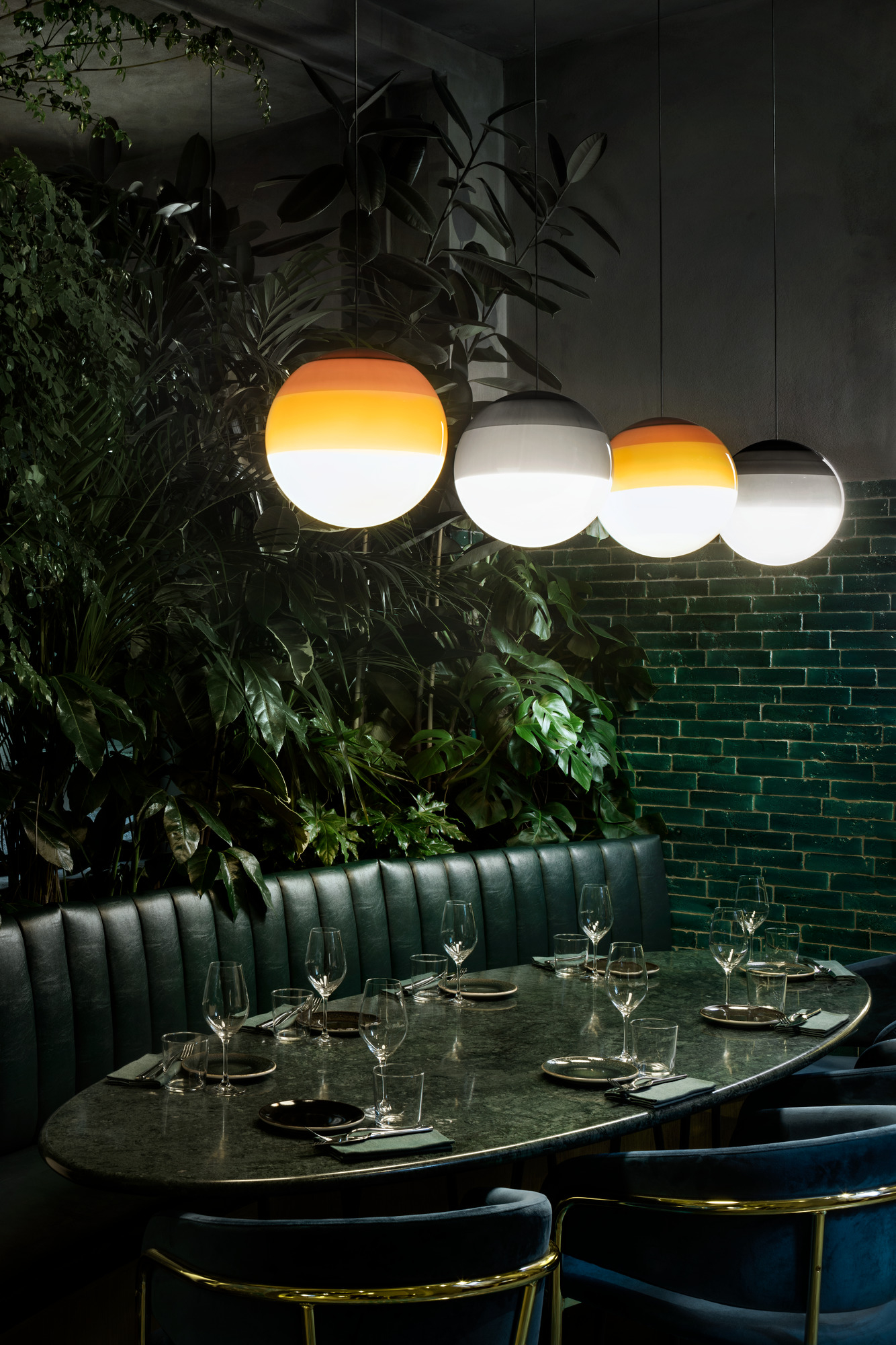 Dipping Light 30 LED Lampe suspension Marset ambre
