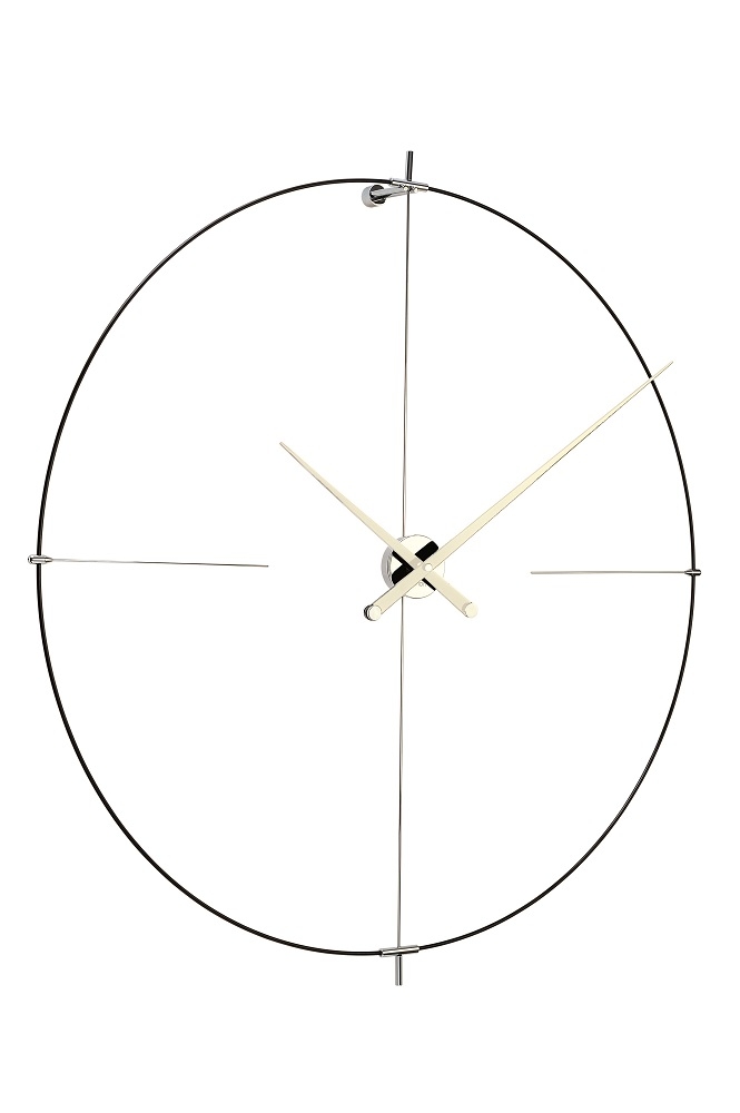 Bilbao N/ L Clock Horloge murale nomon Noir-blanc