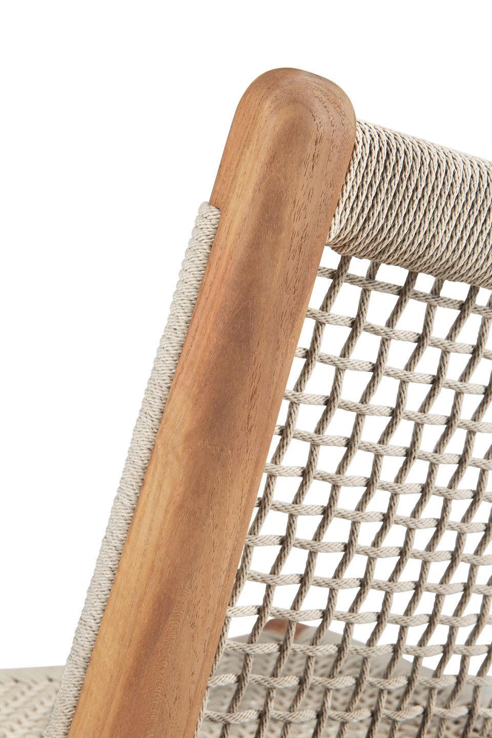 Jack Woven Fauteuil Lounge Extérieur Teck Cordon Beige Ethnicraft