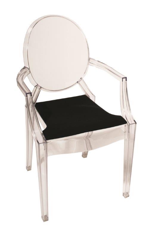 Housse de siège pour Louis Ghost 5 mm Noir Philippe Starck Parkhaus Berlin OFFRE SPECIALE