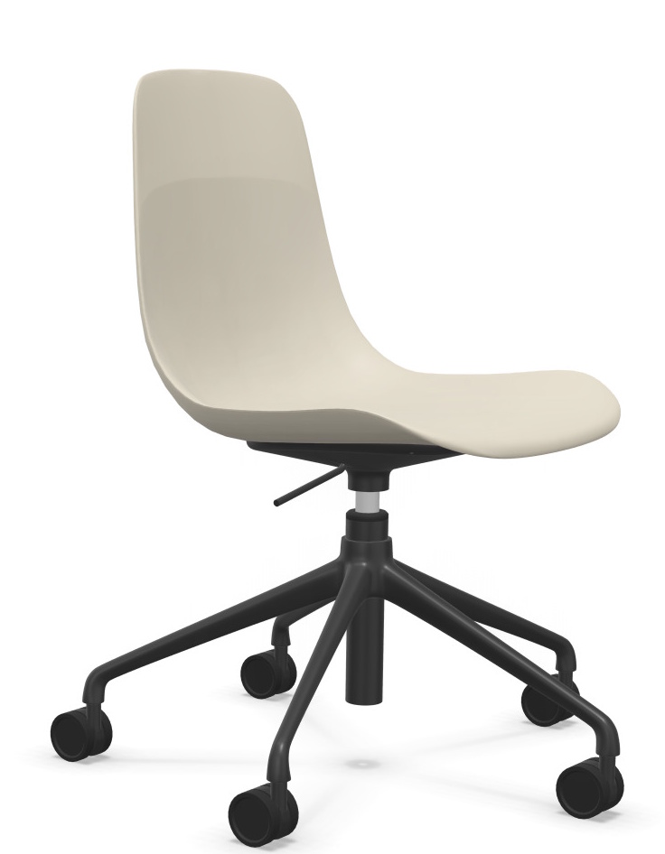 Chaise Elephantino piètement cinq étoiles avec roulettes Kristalia