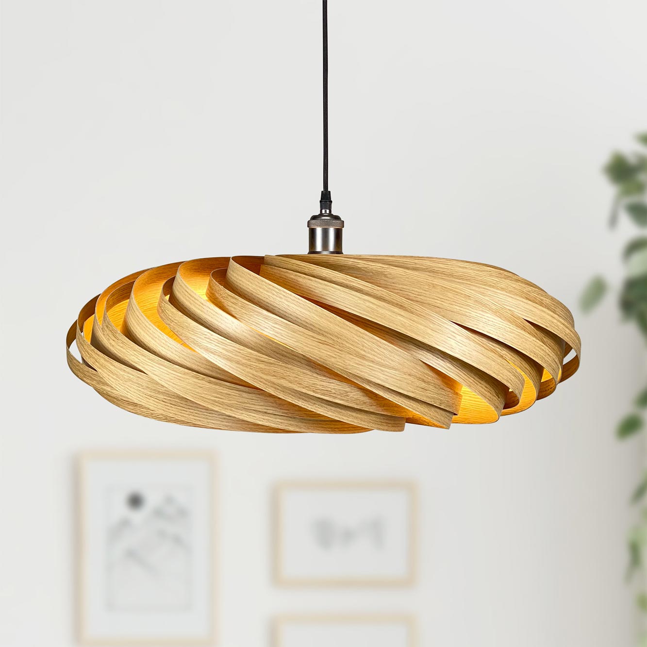 Veneria Lampe à suspendre Ø60 Chêne cm Gofurnit