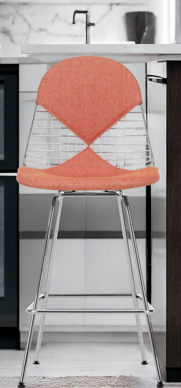 Eames Wire Bar Stool Tabouret de bar moyen avec assise et dossier rembourrés Vitra  