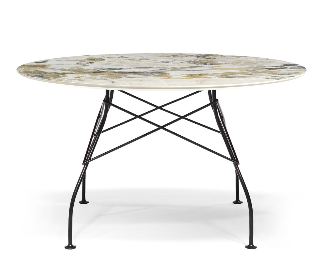 Glossy Table en grès marbré Kartell