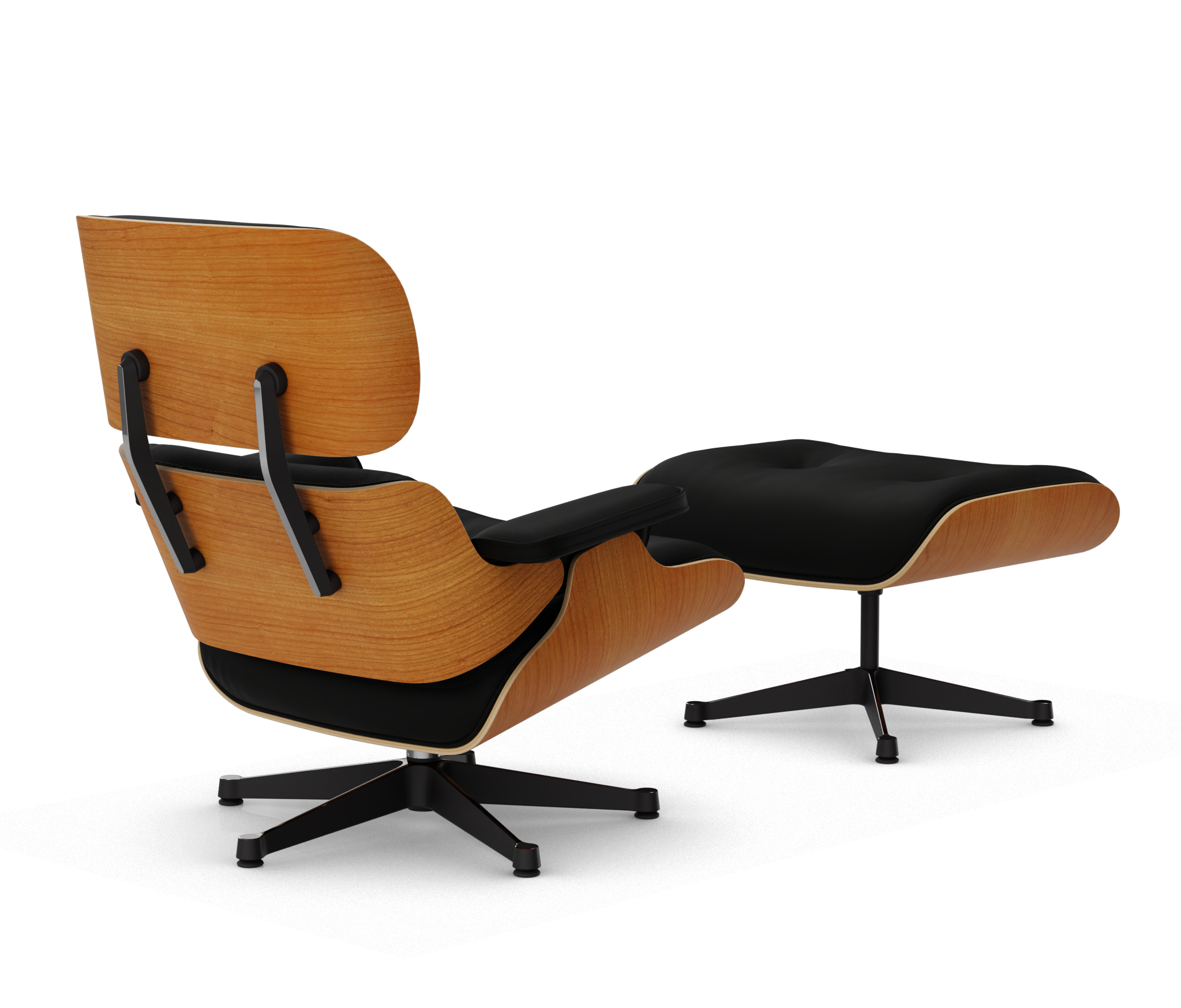 Eames Lounge Chair & Ottoman Fauteuil COMPOSITION PRÉFÉRENTE en cuir Premium Vitra Cerisier naturel