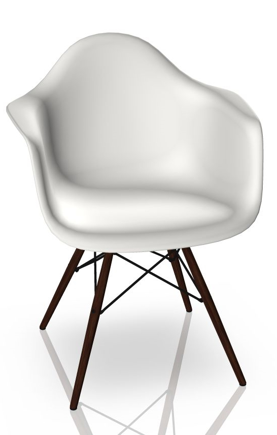 Eames Plastic Arm Chair DAW Chaise Vitra Érable sombre - Blanc 