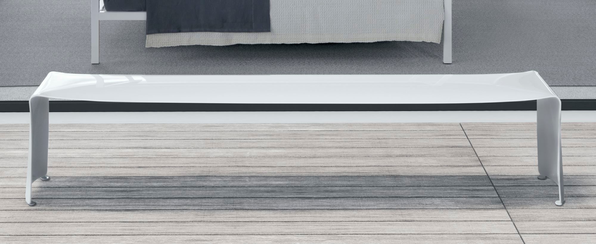 Le Banc Bank MDF Italia-Weiß glänzend