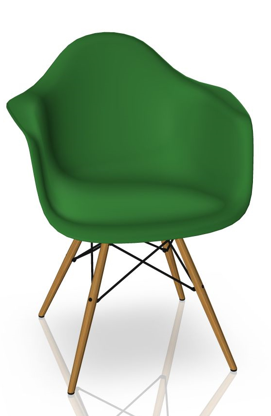 Eames Plastic Arm Chair DAW Chaise Vitra Frêne - Vert