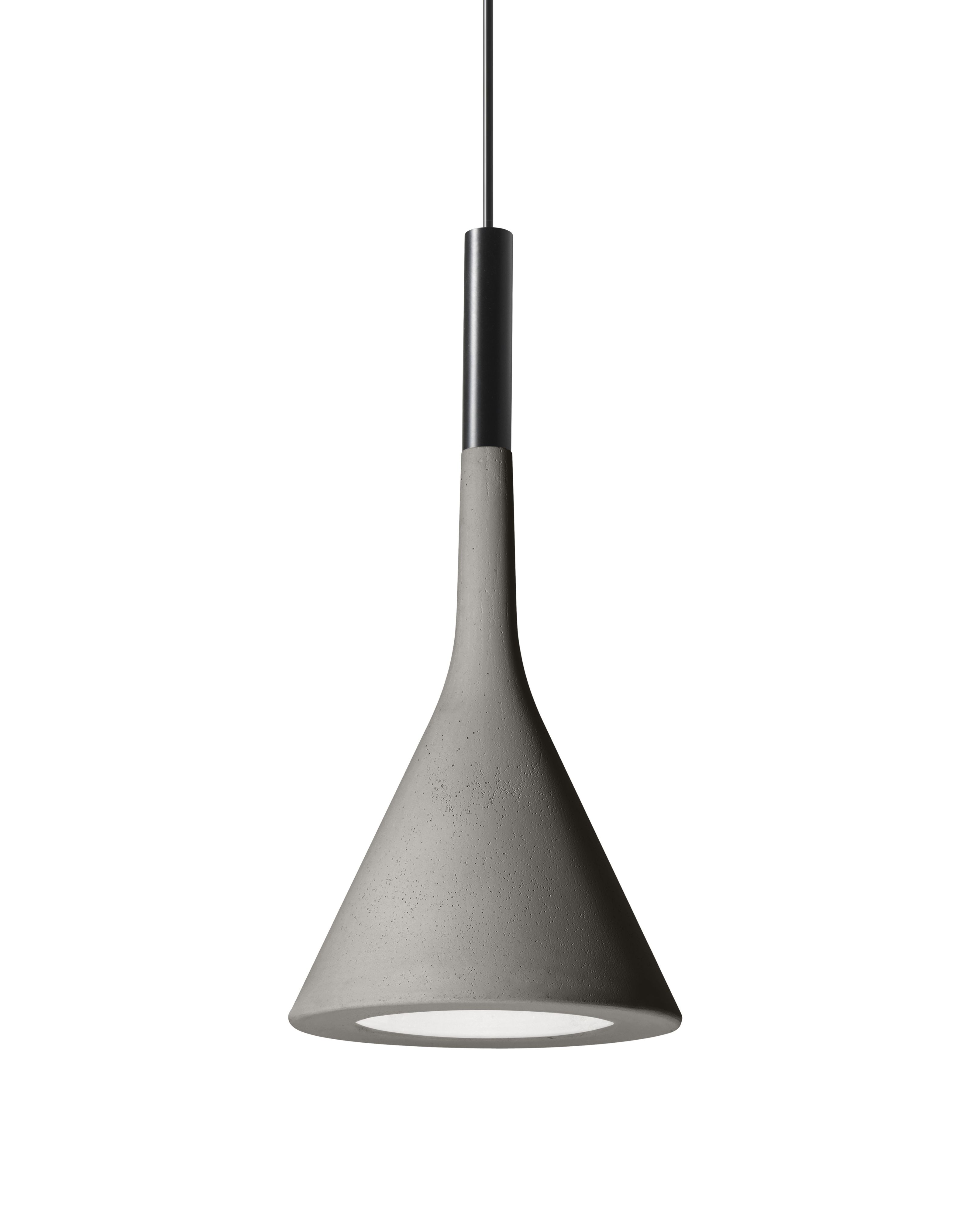 Graue Aplomb Pendelleuchte von Foscarini aus Beton, modernes Design für Wohnzimmer und Esszimmer.