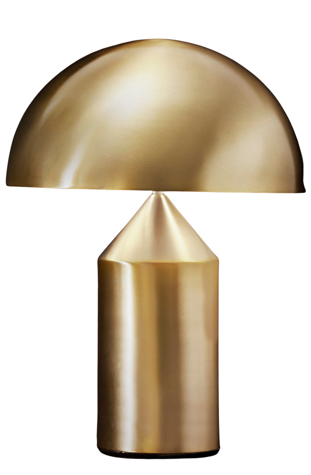 Goldene Atollo Tischleuchte von Oluce: Elegante Designlampe für stimmungsvolle Beleuchtung im Wohnraum.