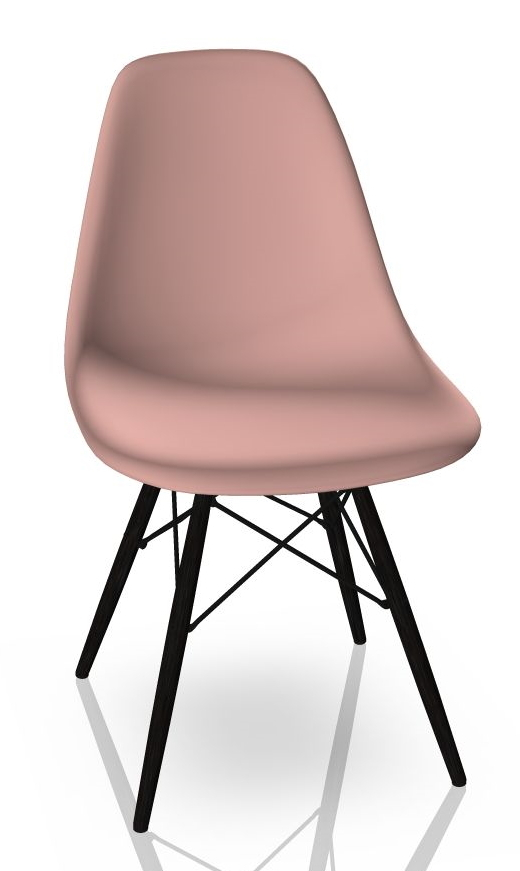 Eames Plastic Side Chair DSW Chaise Vitra Érable noir - rose tendre