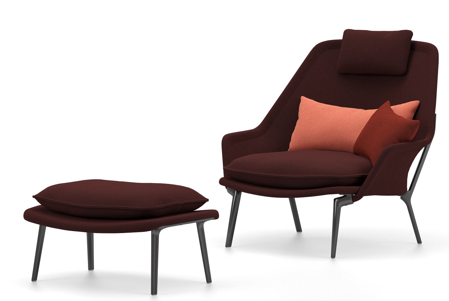 Slow Chair & Ottoman Fauteuil en tissu Vitra 