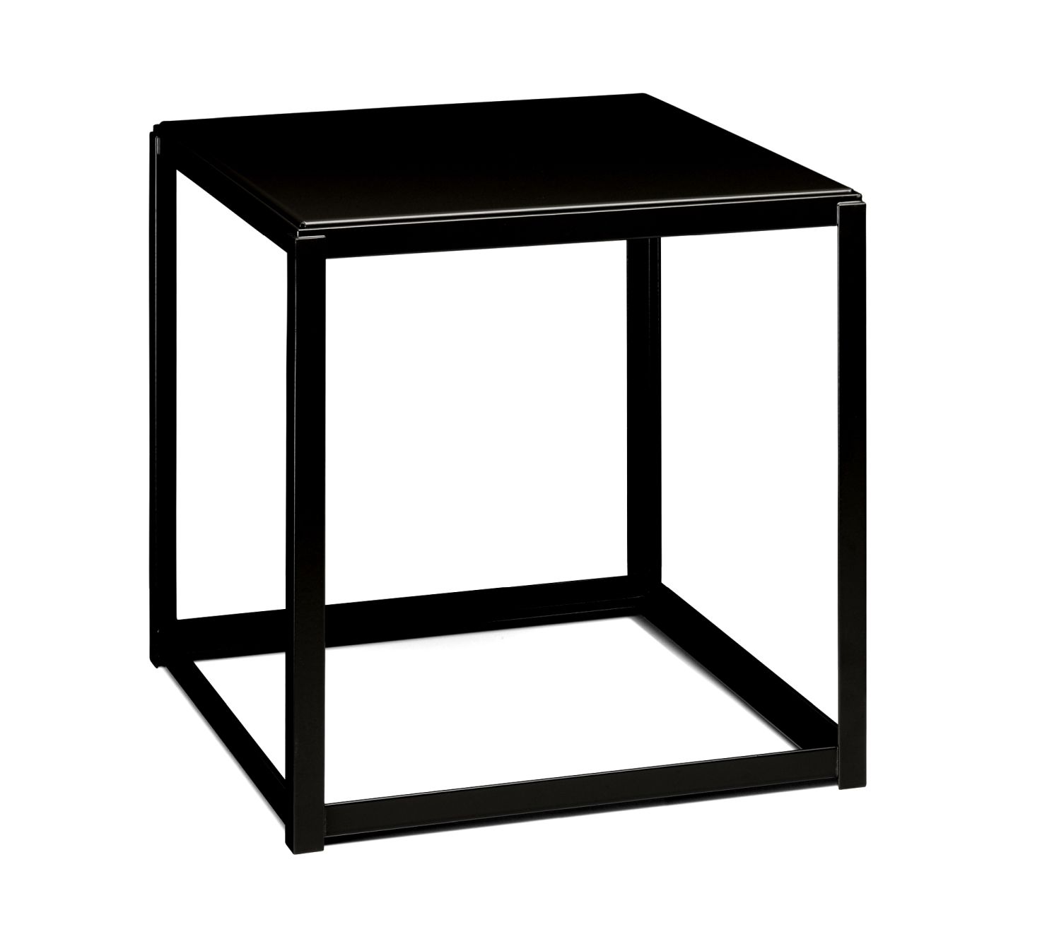 Tablette pour la table d'appoint FK12 Fortyforty e15 noir profond Schwarzer Fortyforty Beistelltisch von e15, ohne Einlegeboden, modernes Design für Wohnzimmer.