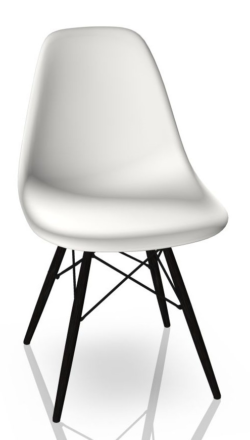 Eames Plastic Side Chair DSW Chaise Vitra Frêne couleur miel - blanc