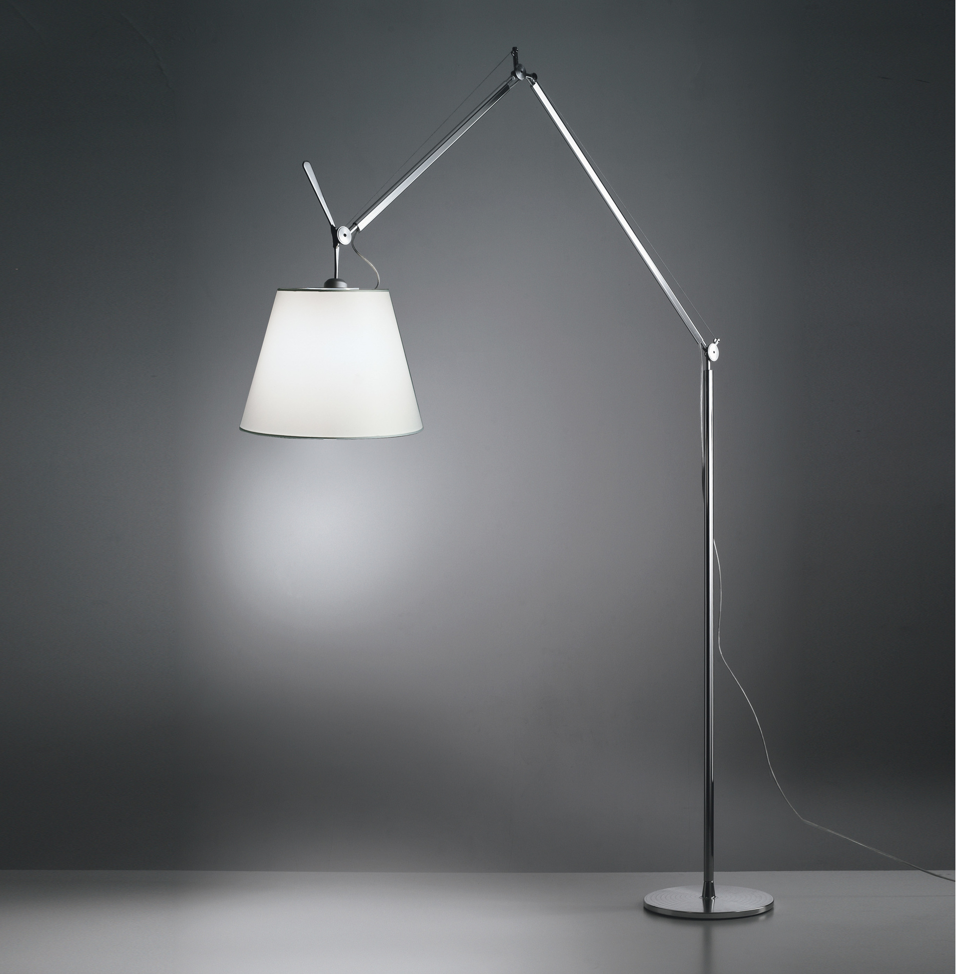 Tolomeo Mega LED Lampadaire Corps avec gradateur sur chandelier 2700K (partie 1 de 3) aluminium Artemide