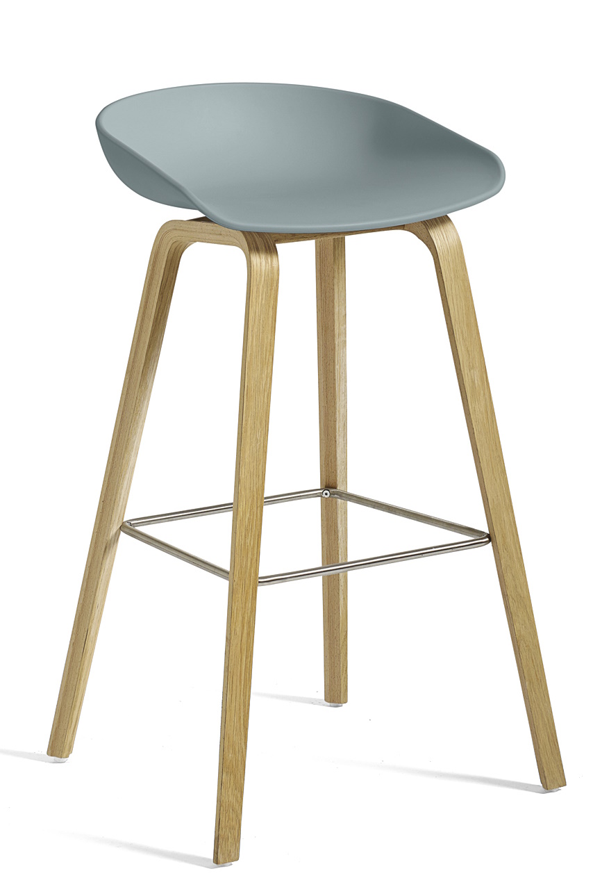 About a Stool AAS32 / AAS 32 Tabouret Haute Hay vernis à base d'eau - Dusty blue About a Stool AAS32 / AAS 32 Tabouret Haute Hay vernis à base d'eau - Dusty blue