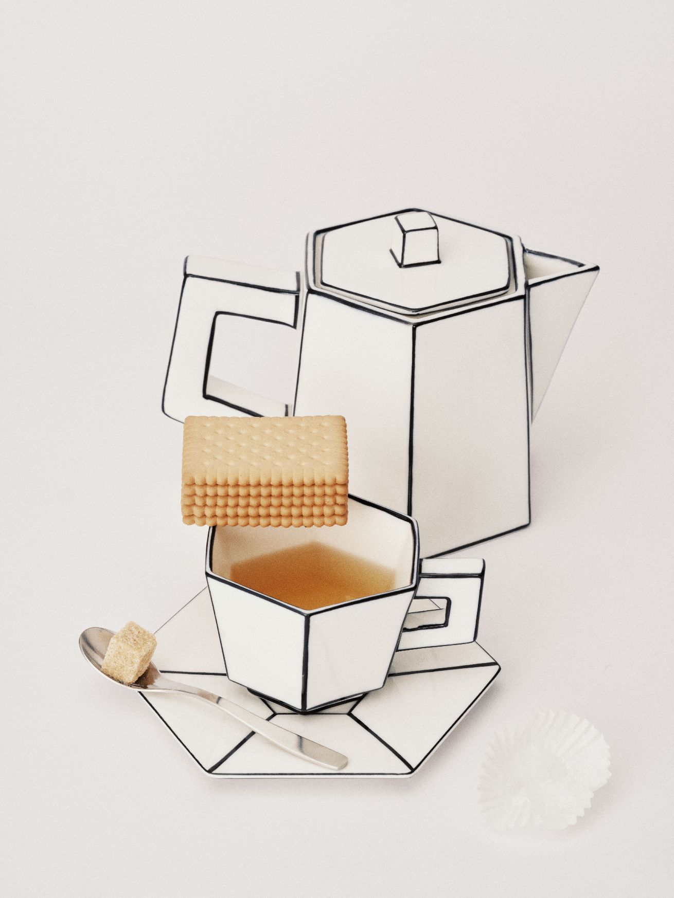 Tasse Capuucino Blanc/Noir Carte Blanche Serax  