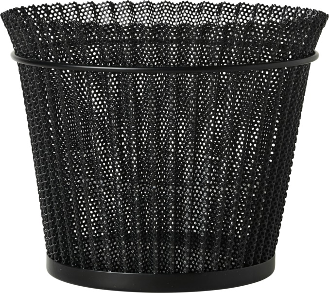 Schwarzer Matégot Blumentopf mit Lochmuster, Ø15 cm, von Gubi. Modernes Design für Zimmerpflanzen.