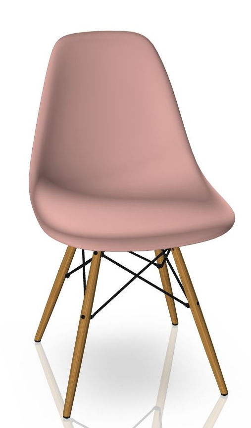 Eames Plastic Side Chair DSW Chaise Vitra Frêne Couleur miel - Rose tendre