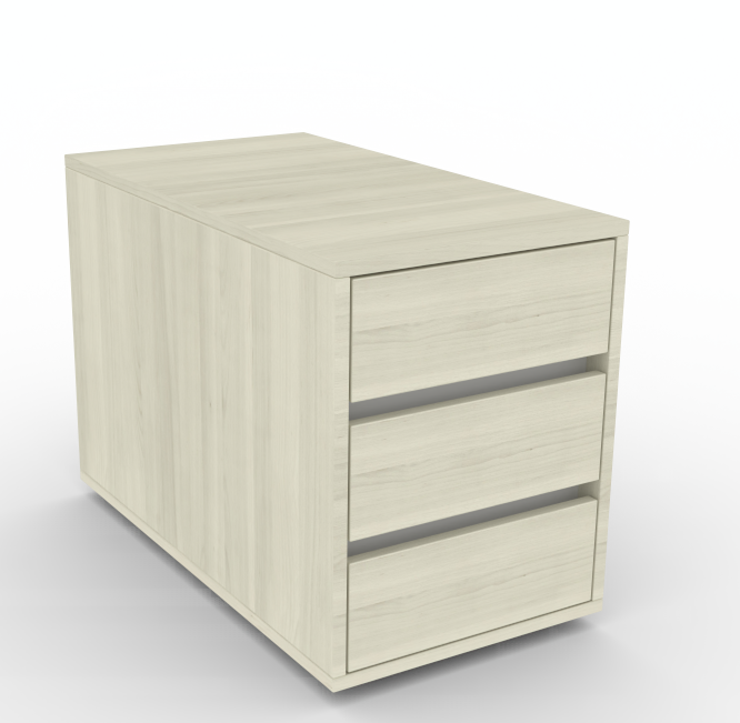 Palmberg Select Rollcontainer in Holzoptik mit drei Schubladen für das Büro.