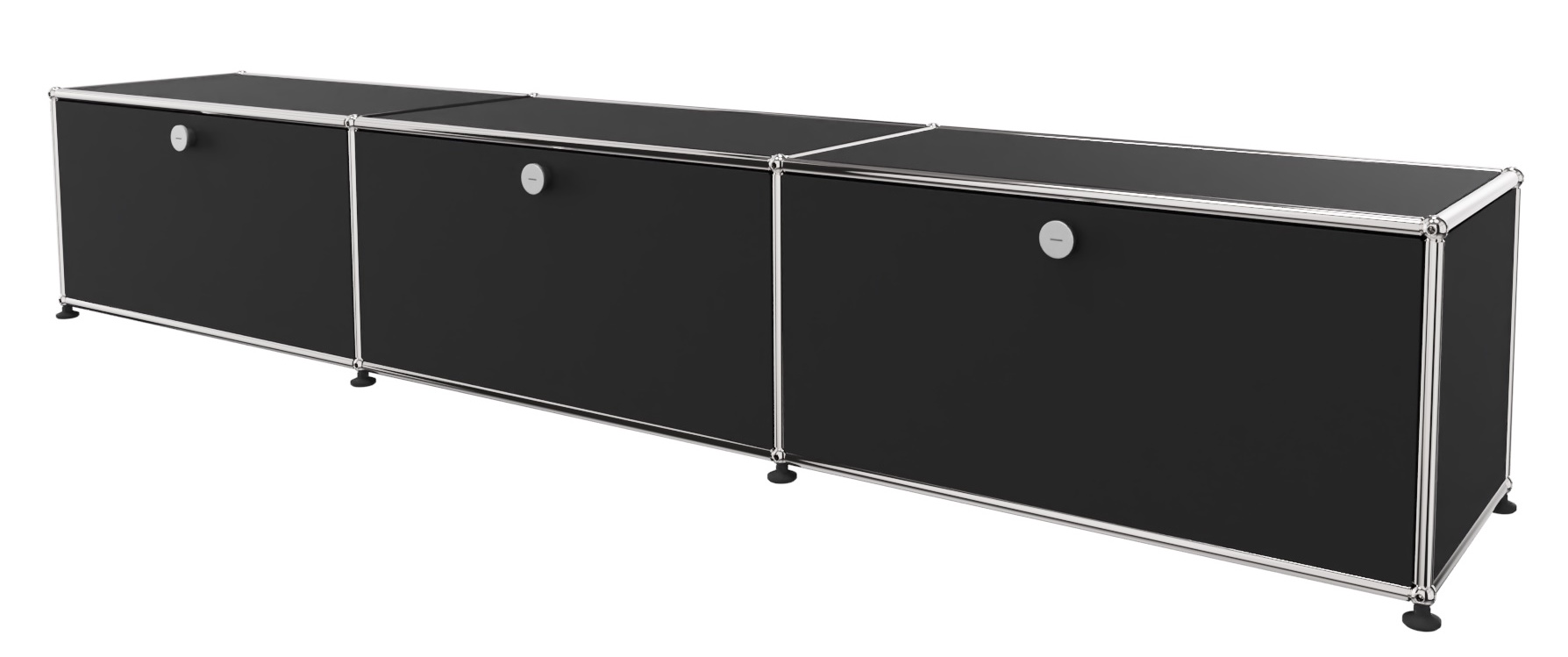 USM Haller Lowboard 3 Volets Noir graphite - FAST DELIVERY