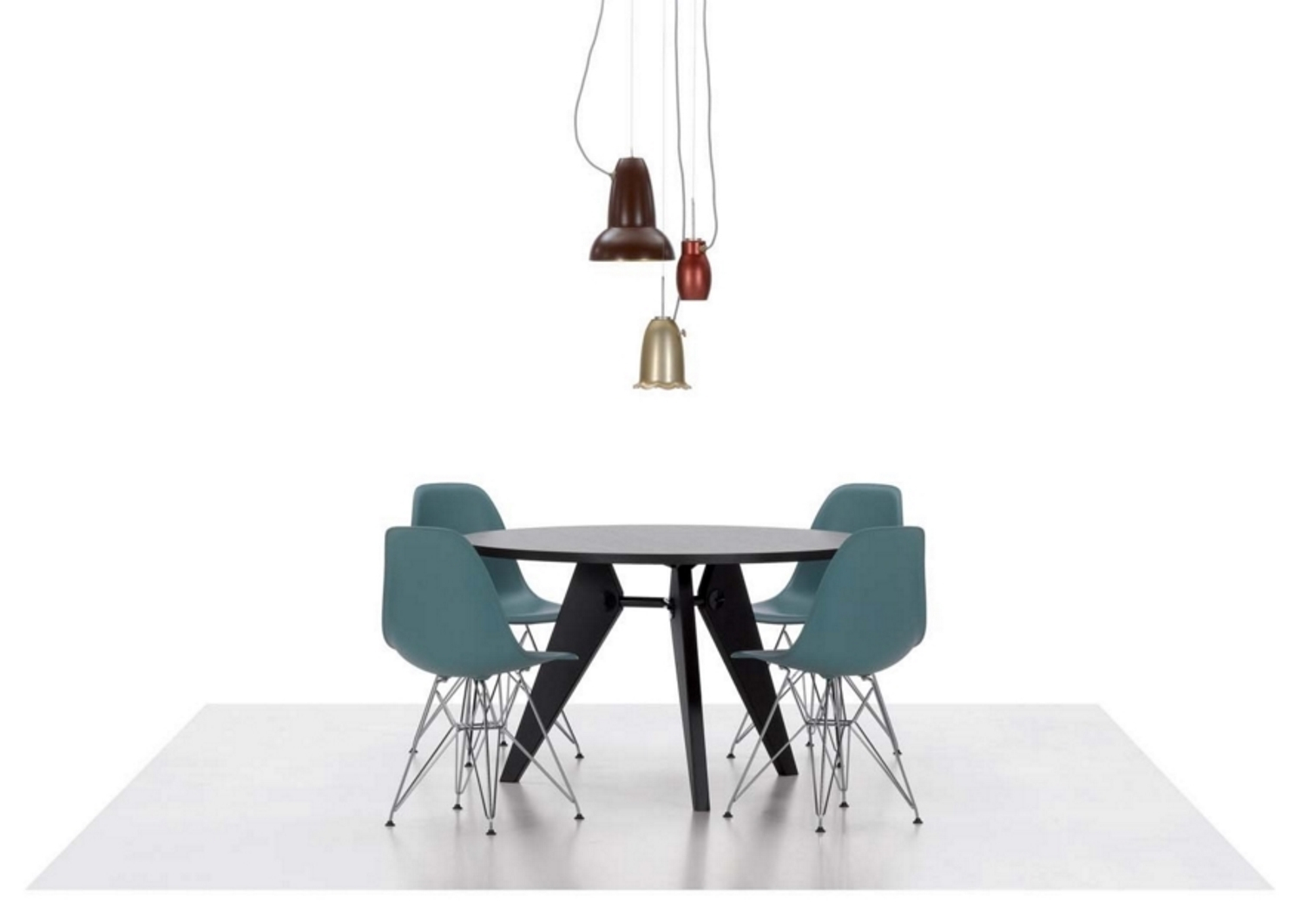 Eames Plastic Side Chair DSR Stuhl Vitra-Classic rot-Basic dark Eames Plastic Side Chair DSR Stuhl Vitra-Classic rot-Basic dark