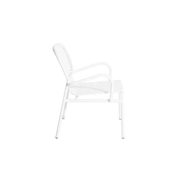 Week-End Garden Armchair Sessel von Petite Friture in Weiß, Seitenansicht, moderner Gartenstuhl.