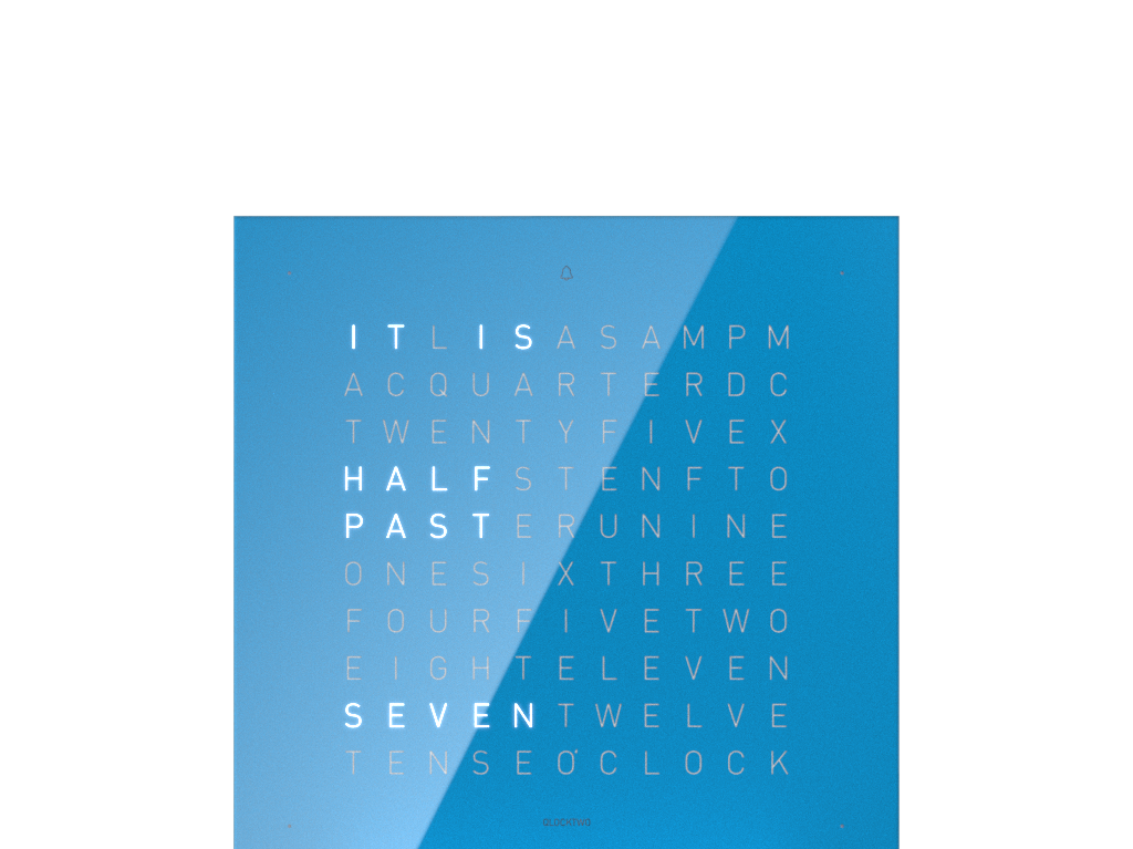Cache avant pour l'horloge de table Earth 13.5 Anglais QLOCKTWO