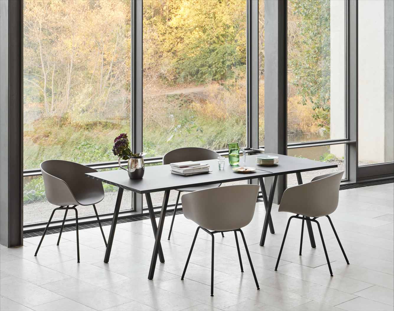 Loop Stand Table L 200 cm PLATEAU BLANC/CADRE NOIR Hay OFFRE SPECIALE