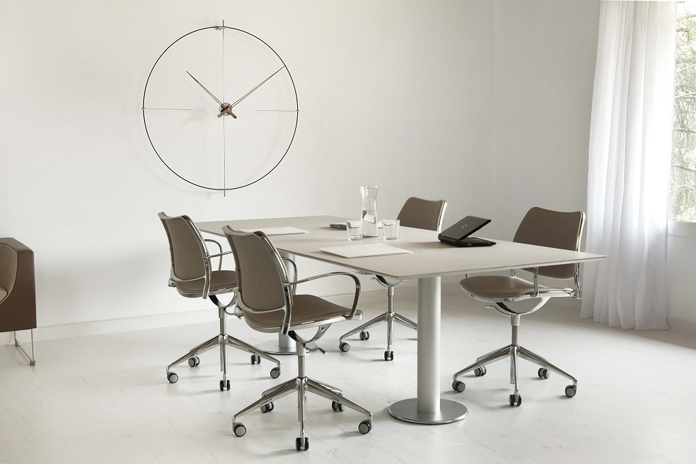 Bilbao N/ L Clock Horloge murale nomon Noir-blanc
