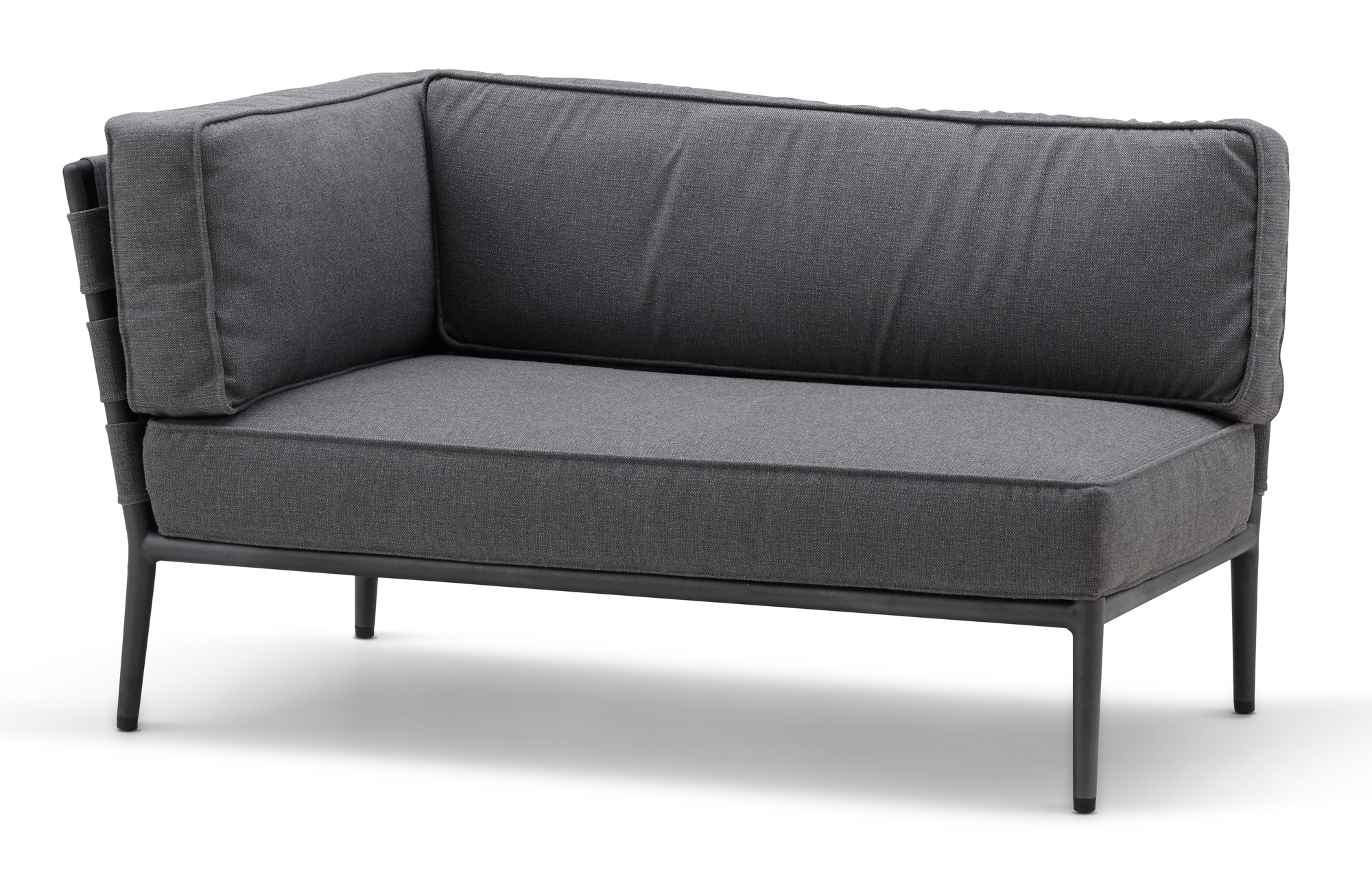 Conic Outdoor canapé modulable 2 places droite Cane-Line Gris clair