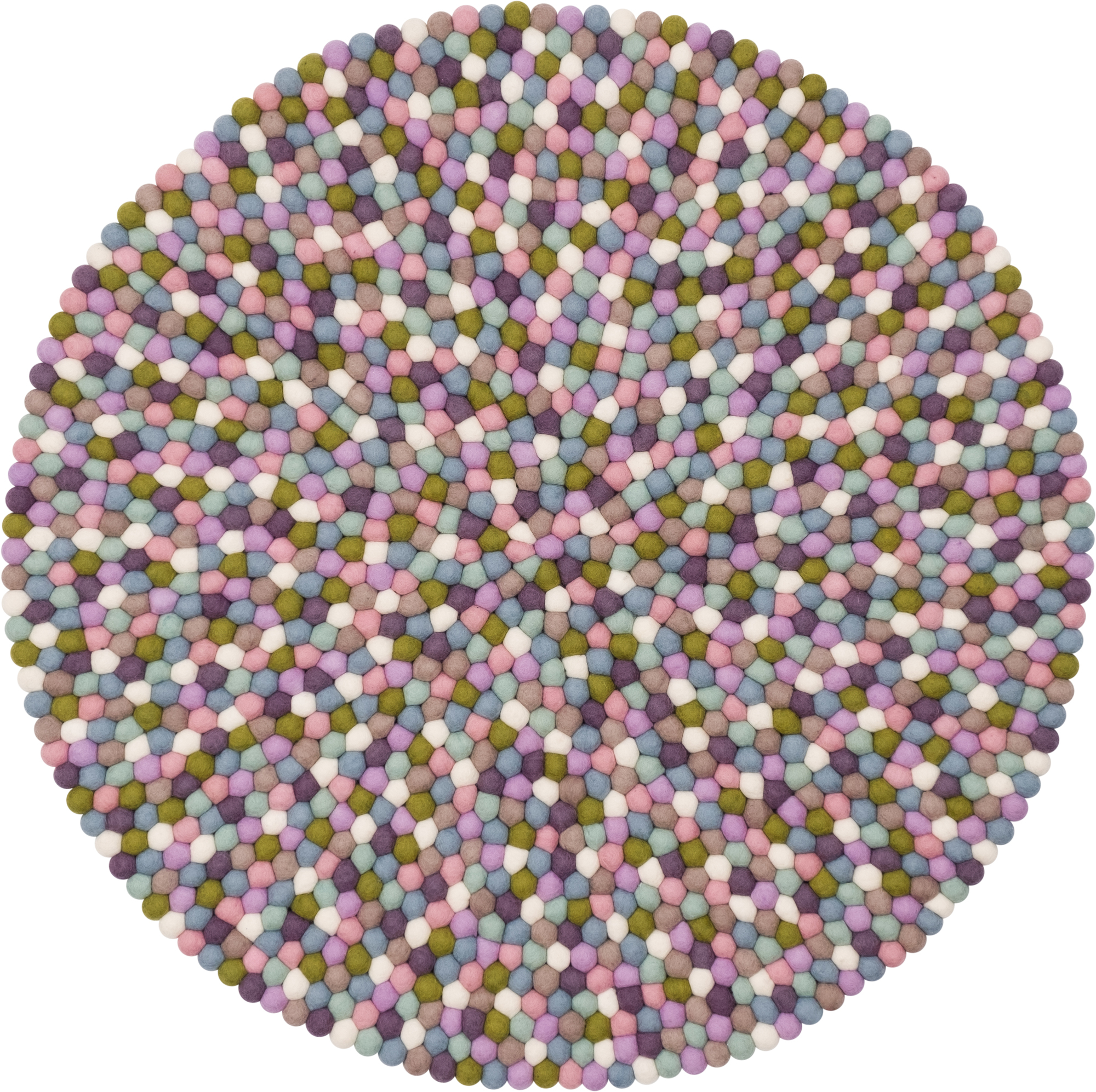 Boules de feutre Tapis rond 140 cm myfelt Greta