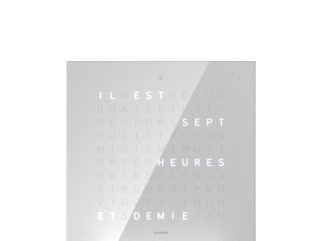 Cache avant pour l'horloge de table Earth 13.5 Français QLOCKTWO