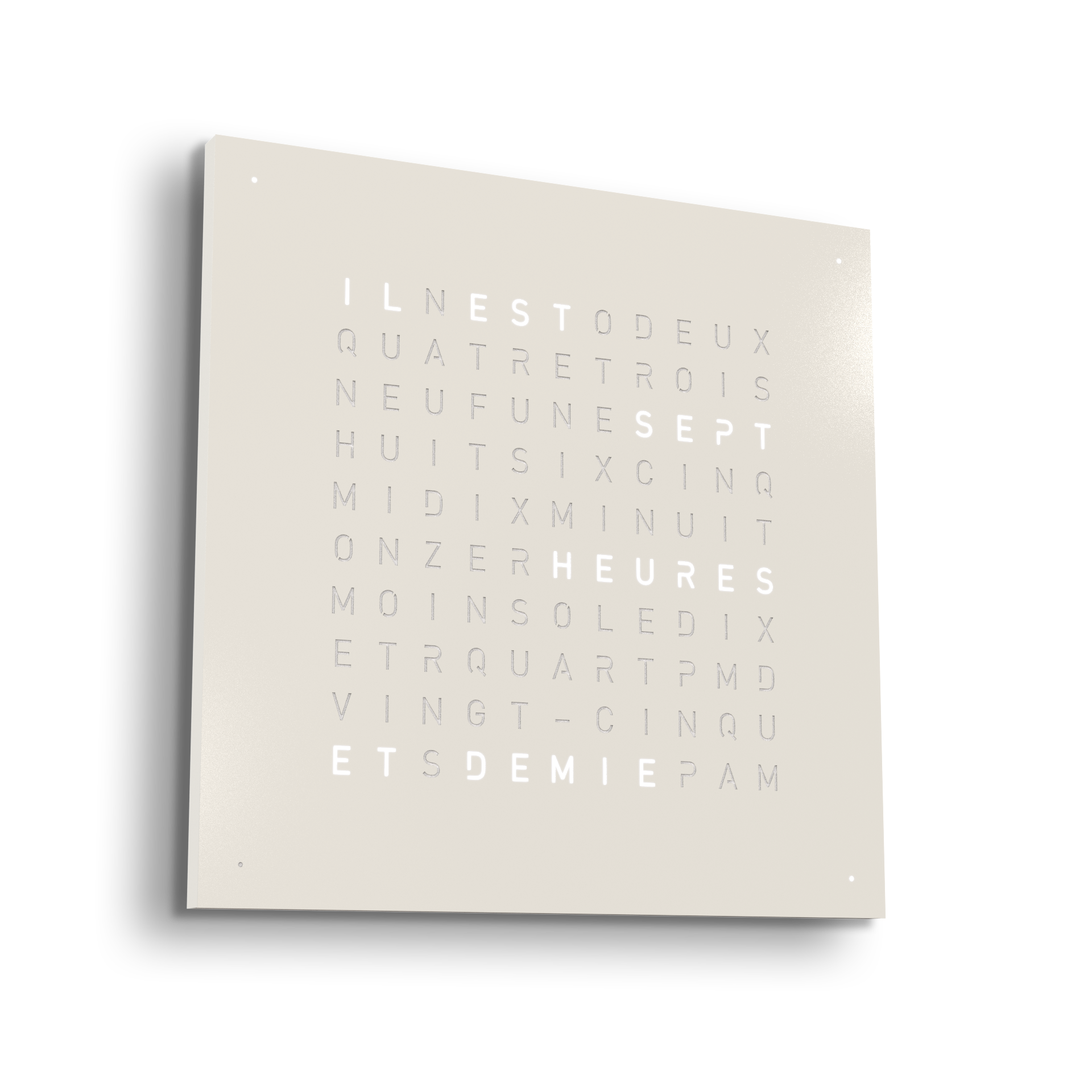Earth 45 Steel Series Horloge murale / Objet temporel Français QLOCKTWO