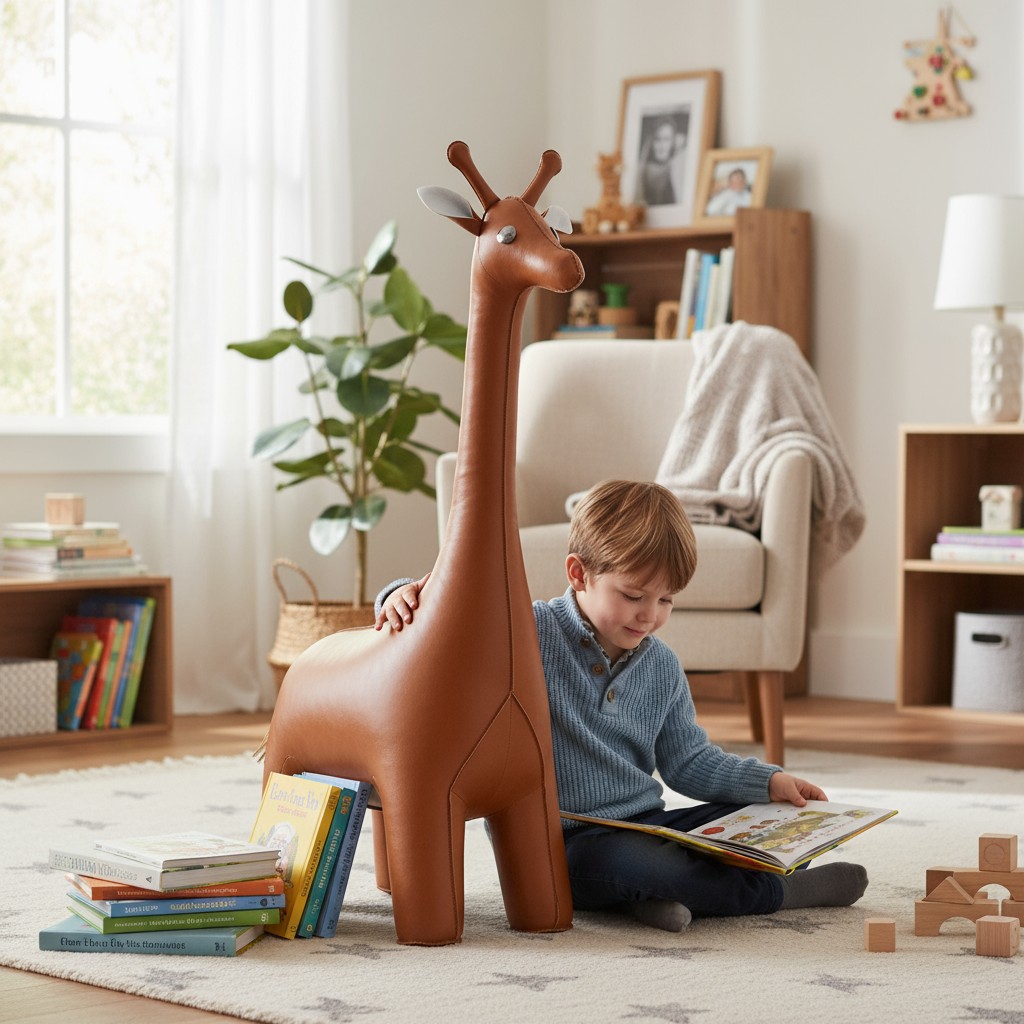 Animal en cuir XXL Butoir de porte Girafe Züny 