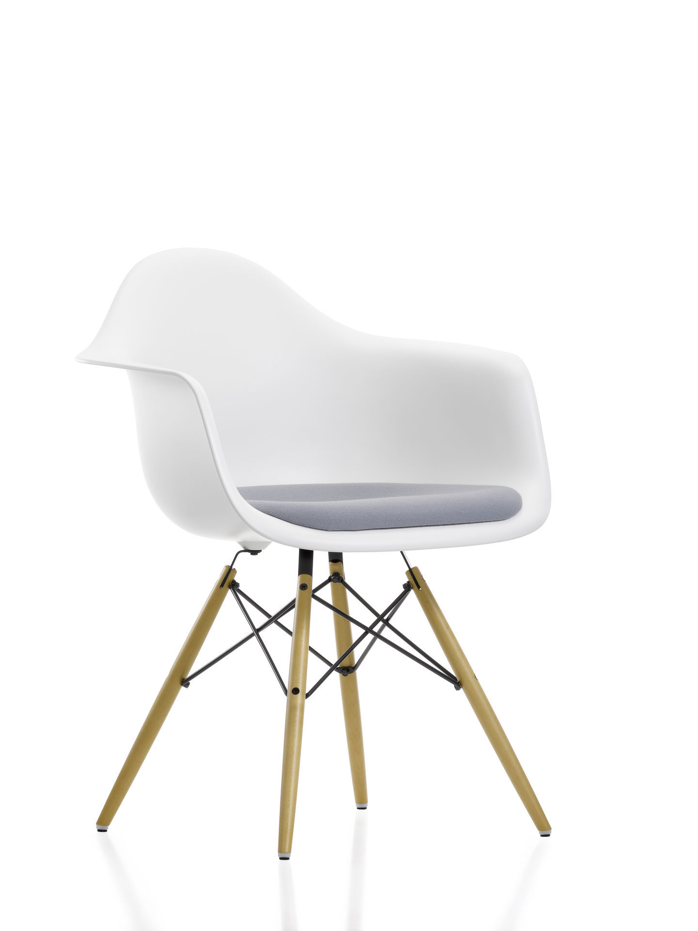 Eames Plastic Arm Chair DAW chaise avec coussin d'assise Vitra