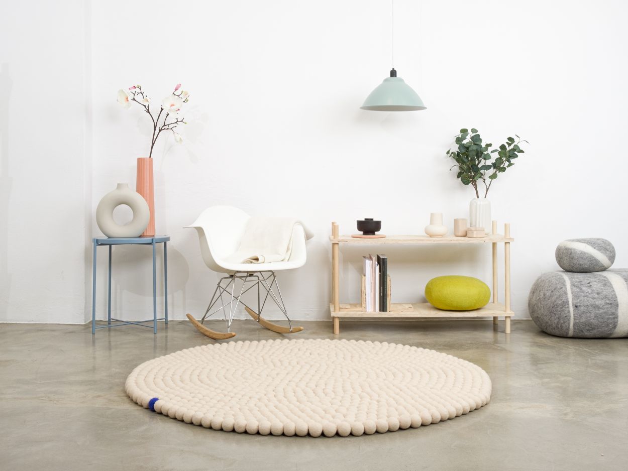 Big One Rund Tapis en feutre Ø 200 cm myfelt Beige