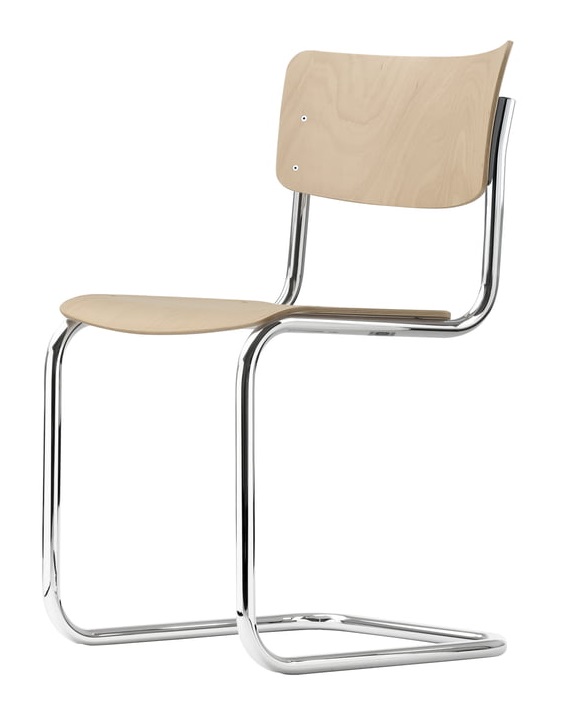 S 43 Classique en tube d'acier, chaise cantilever, hêtre CHROME/NATUREL, Thonet, COMBINAISON DE PRÉFÉRENCE