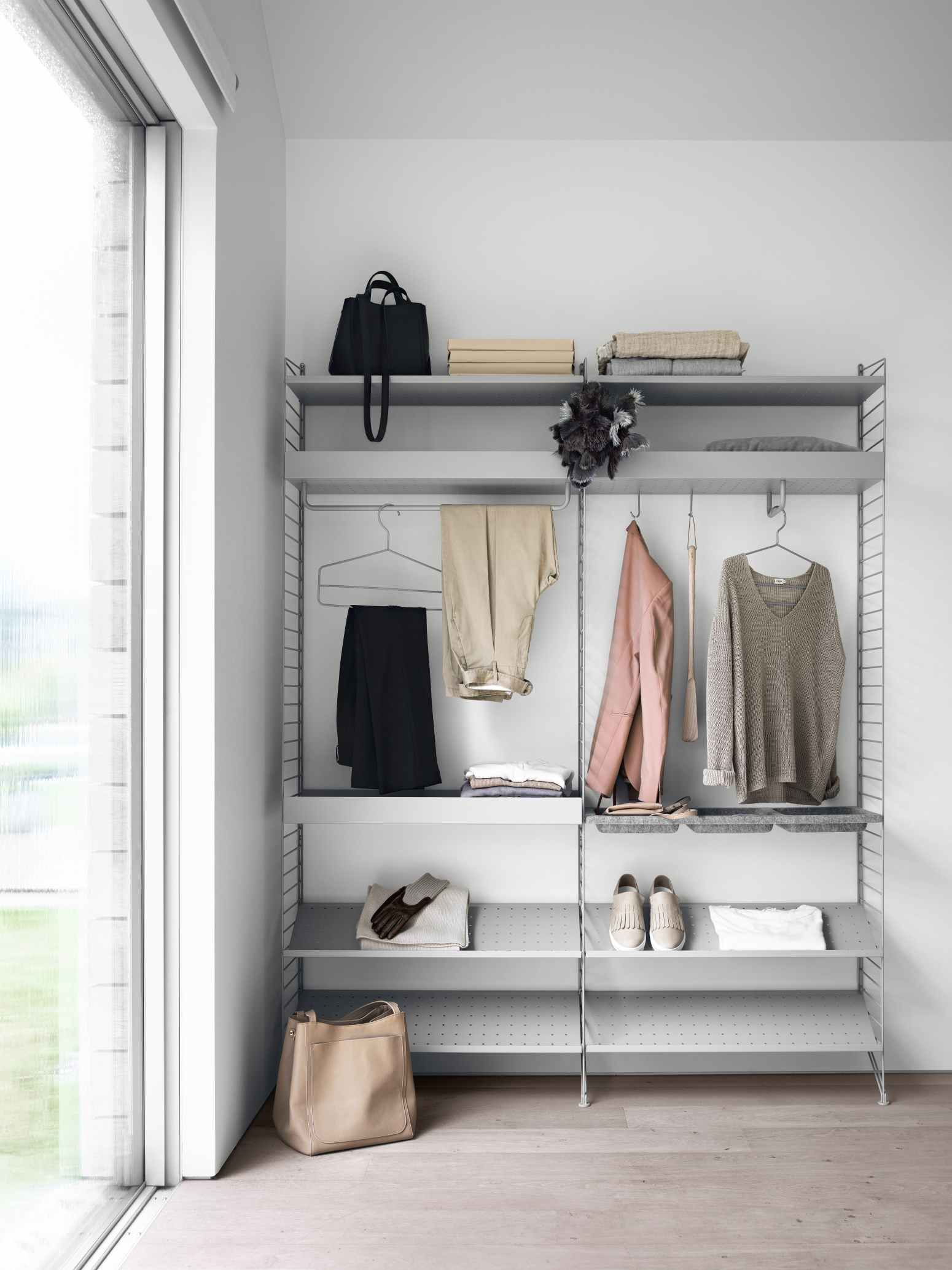 Système de rayonnage au sol de la chambre à coucher à cordes C String Furniture Beige - Beige