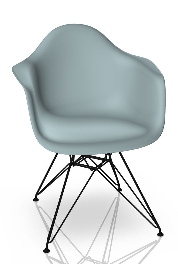 Eames Plastic Arm Chair DAR Chaise Vitra Noir - Ice grey