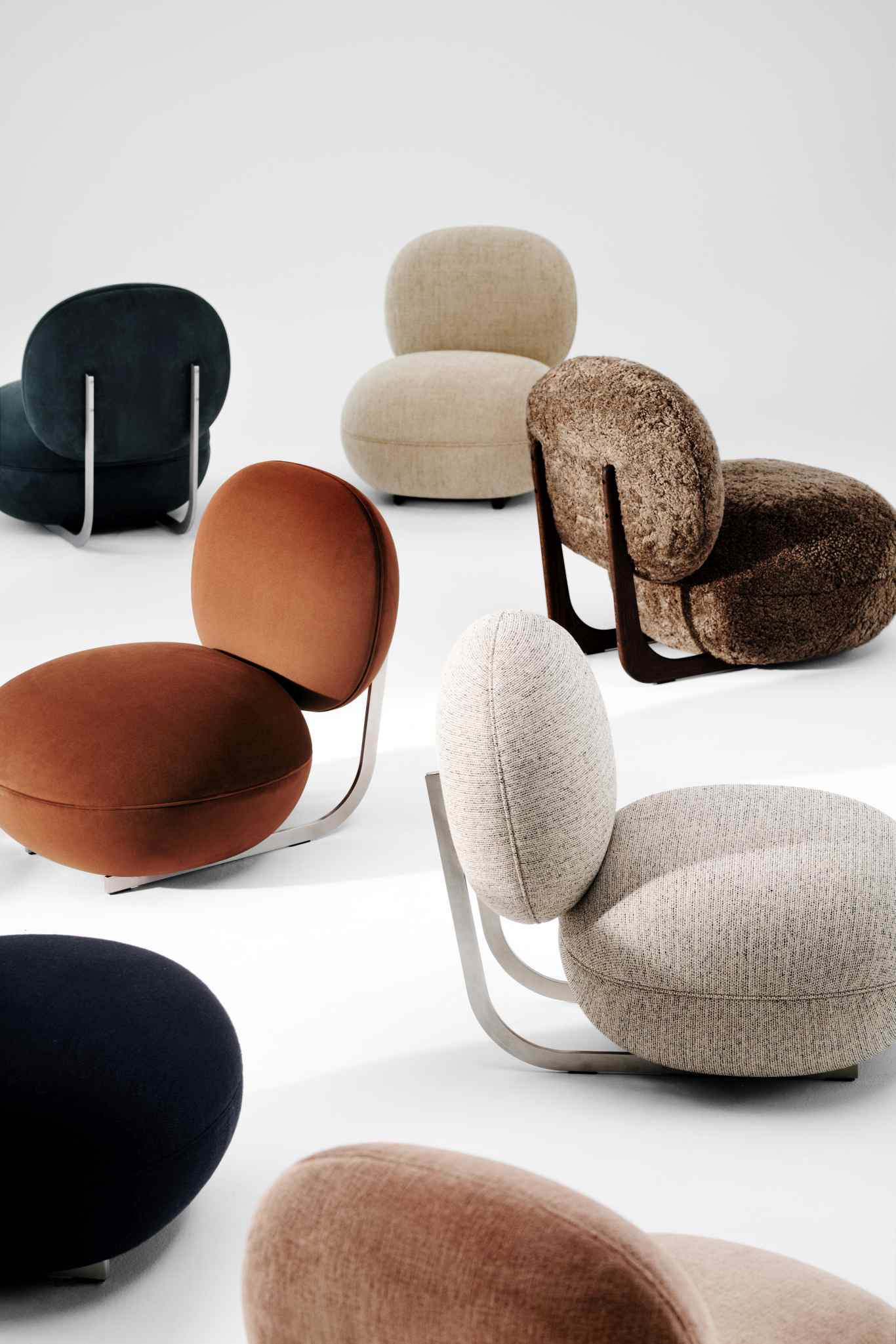 Copper Lounge Chair fauteuil structure en acier inoxydable NORR11