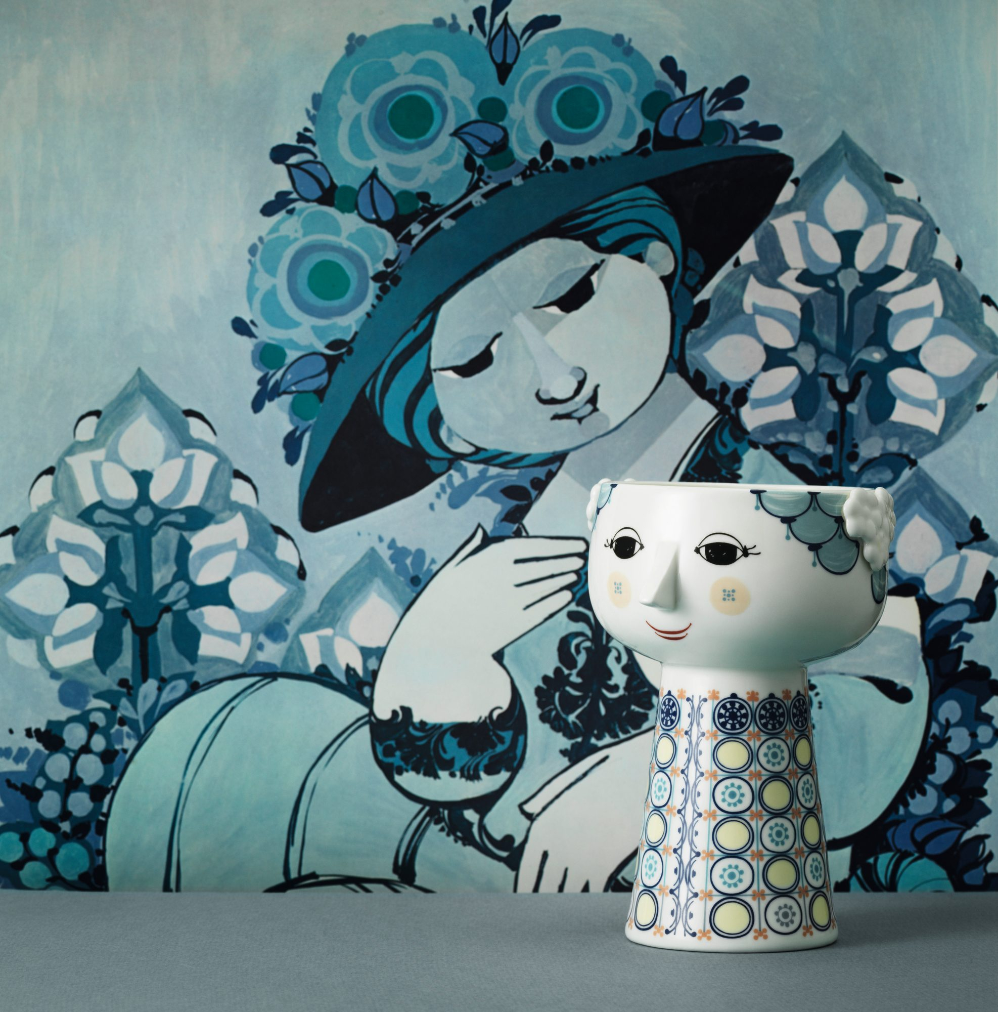 Vase Eva bleu 18,5 cm Bjorn Wiinblad OFFRE SPECIALE