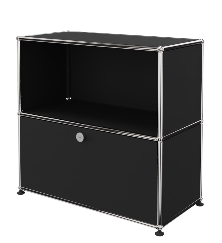 USM Haller Sideboard 1 Ouvert / 1 Volet Noir graphite - FAST DELIVERY     
