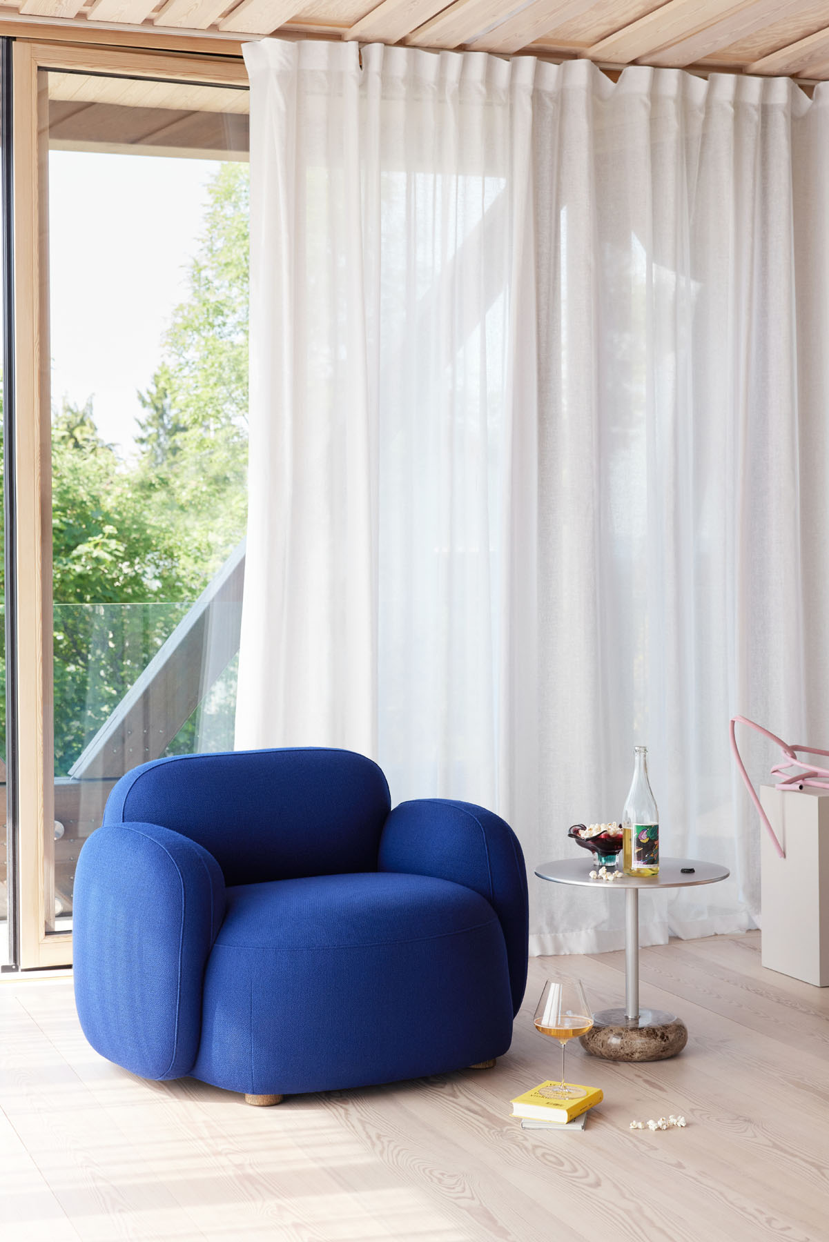 Gem Chaise longue avec accoudoir Gris clair Northern