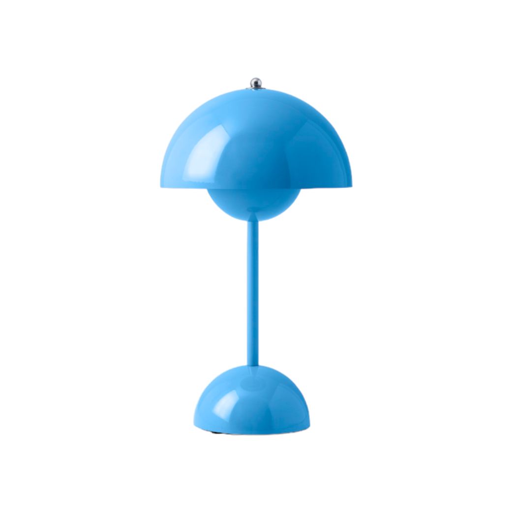 Flowerpot VP9 Portable Lampe à batterie / Lampe de table avec USB AndTradition Bleu de baignade