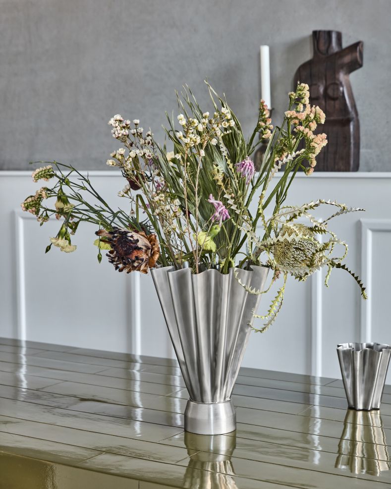 Vase HDFlood Étroit Finition argent brossé house doctor